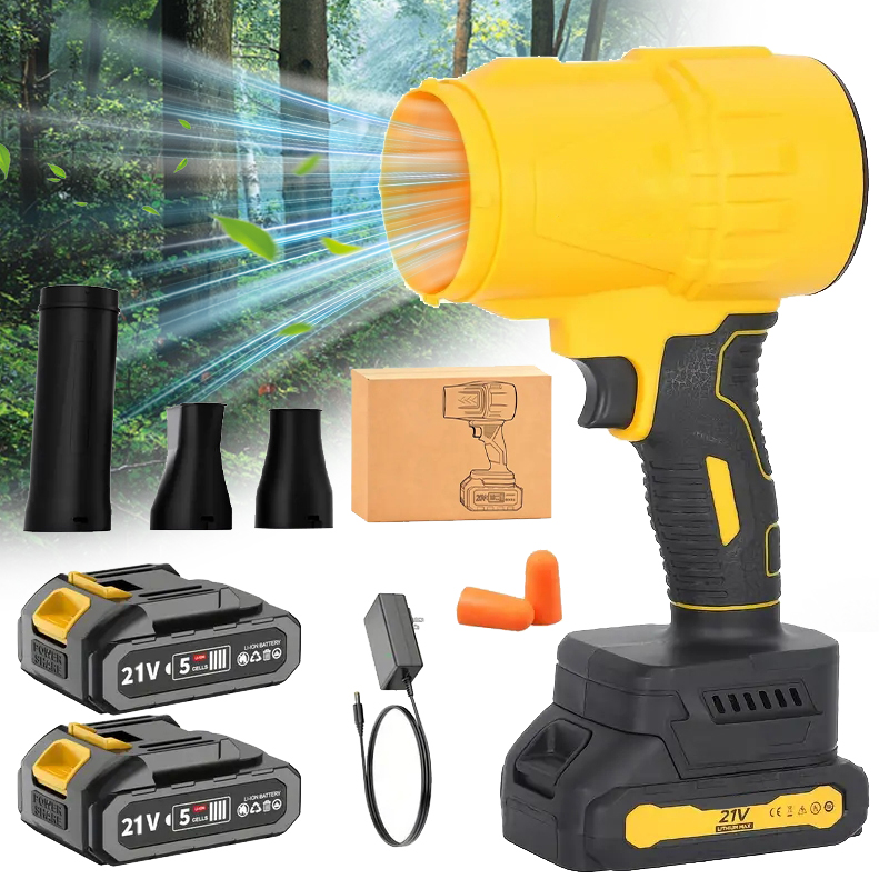 Dryer Car Blower - เครื่องเป่าลมไร้สายแบบไร้แปรงถ่าน พัดลมเทอร์โบแบบมือถือ สำหรับกำจัดวัชพืชและฝุ่นละออง เครื่องเป่าลมในรถยนต์แบบชาร์จไฟได้ 20V อุปกรณ์กำจัดฝุ่น