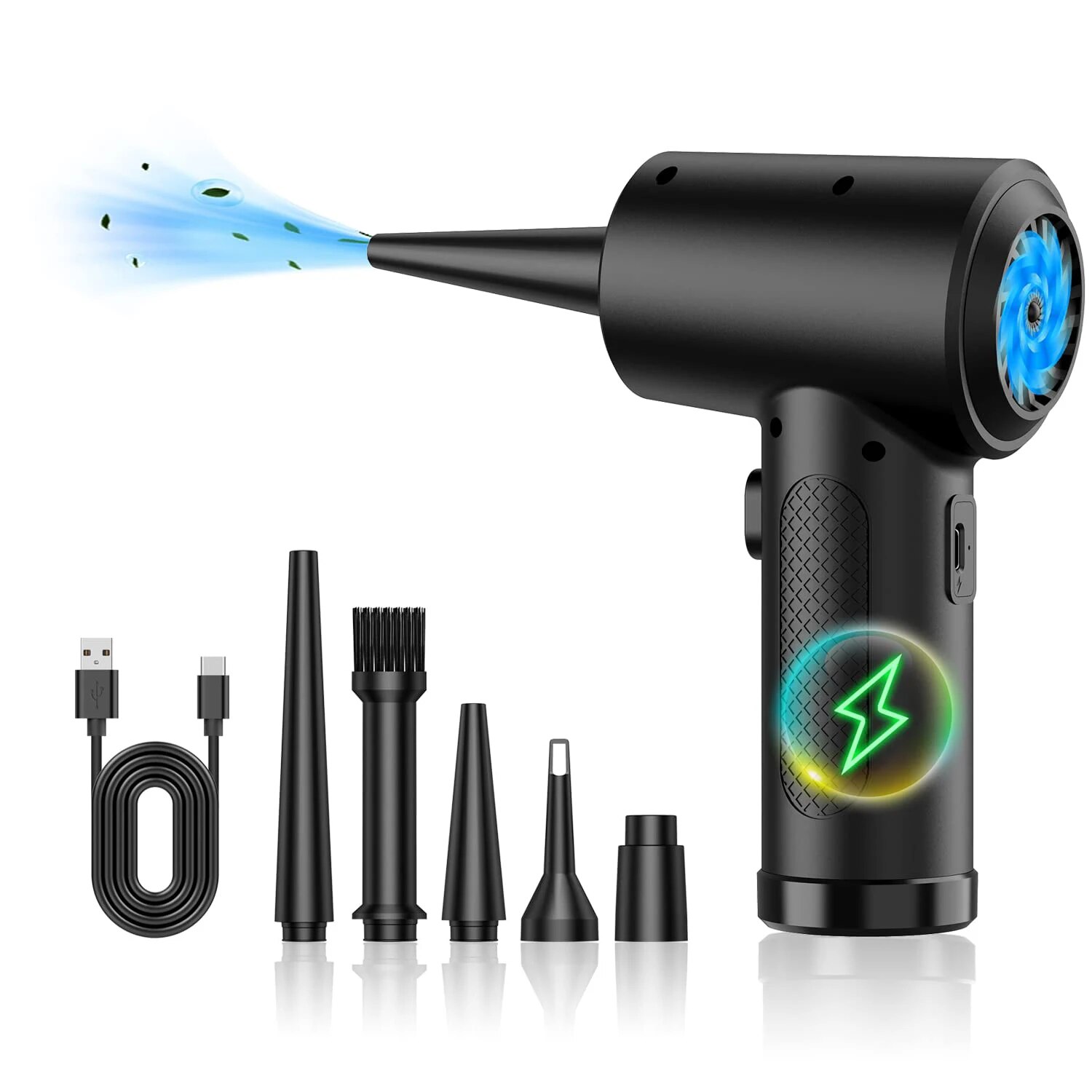 Dryer Car Blower - Compressed Air Duster ไฟฟ้าชาร์จไร้สายเครื่องเป่าลมอัด Air สําหรับทําความสะอาดแป้นพิมพ์คอมพิวเตอร์กล้องรถบ้าน