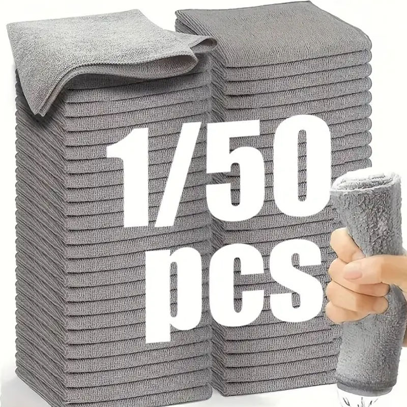 Microfiber Towel Detailing - 1/50pcs ผ้าทําความสะอาดไมโครไฟเบอร์ผ้าขนหนูดูดซับสําหรับล้างรถบ้านทําความสะอาดห้องครัวทําความสะอาด Rags เครื่องมือทําความสะอาดในครัวเรือน