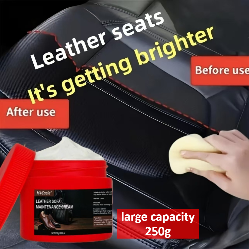 Leather Cleaner Interior - ครีมบำรุงรักษาโซฟาหนังสำหรับเคลือบสีรถยนต์ น้ำยาทำความสะอาดภายในรถยนต์ ซ่อมแซมหนัง พวงมาลัย เบาะนั่ง ฟื้นฟูพลาสติก